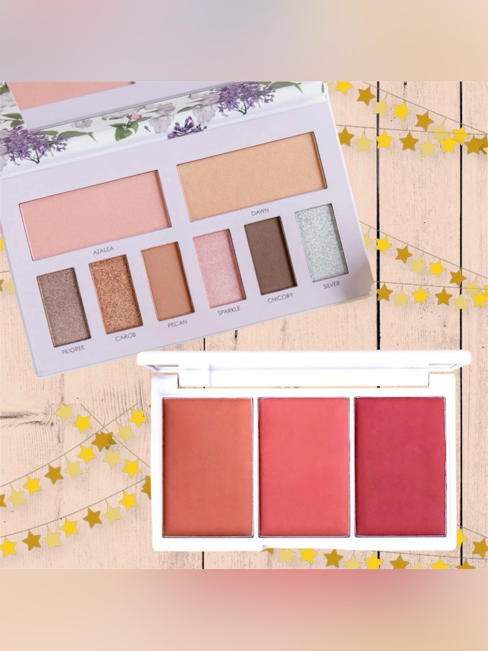 SERAPHINE BOTANICALS PRIMROSE CREAM LIP CHEEK PALETTE + SAKURA SAGE EYESHADOW